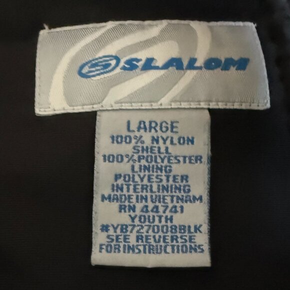 Slalom Youth Size Large Insulated Black Winter Ski Snow Bib Pants Overalls - Picture 4 of 4